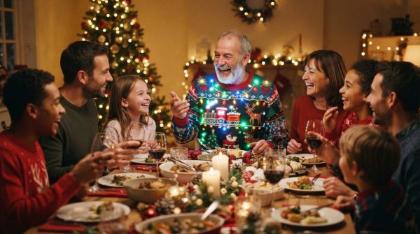 Le pull de Noël lumineux, star involontaire des repas de famille